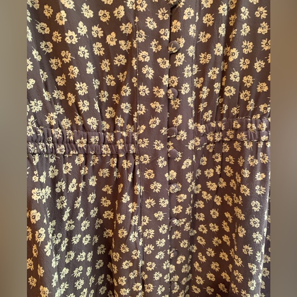 Madewell Button-Cuff Midi Dress in Woodcut Flowers Sz 00 - Picture 5 of 6